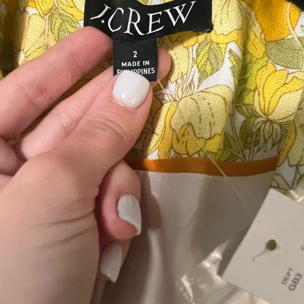 J Crew Helena Linen Blazer in Limone print size 2 - Picture 3 of 7